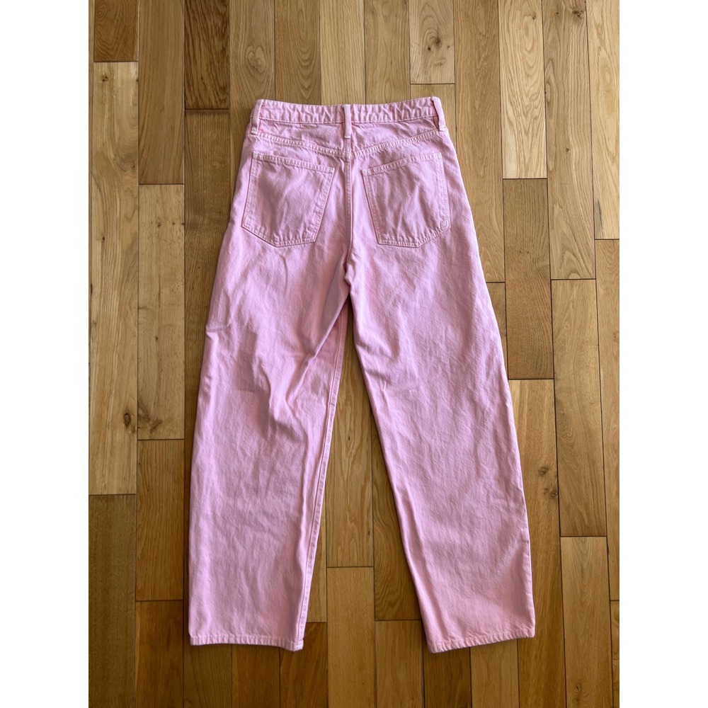 FRAME Long Barrel High Rise Denim Jeans Washed Dusty Pink Wide Leg Womens 26 - Picture 9 of 9